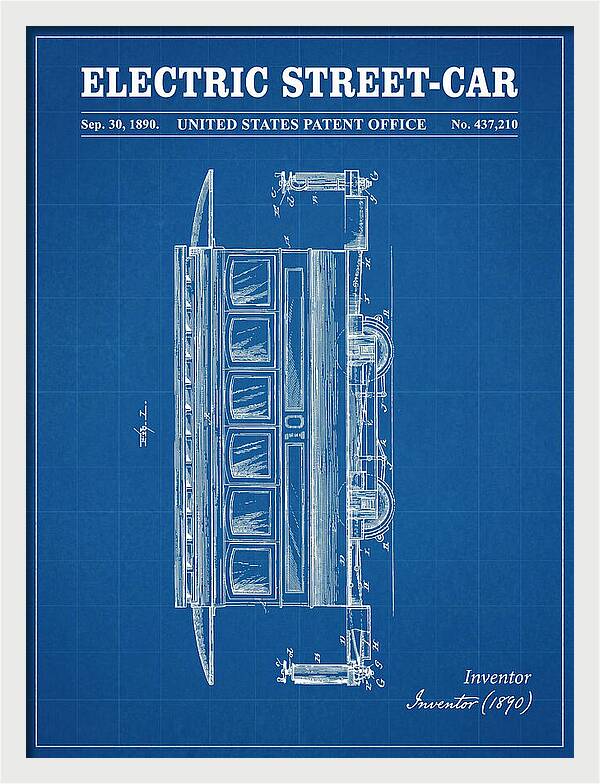 Electric Street Car Blueprint Patent Us437210
