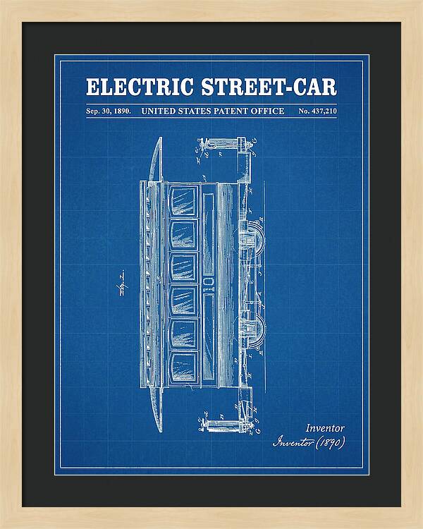 Electric Street Car Blueprint Patent Us437210