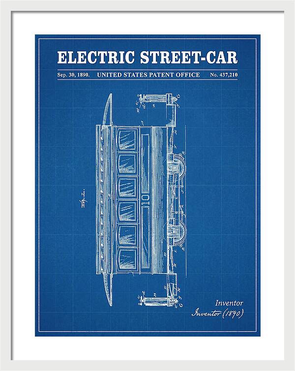 Electric Street Car Blueprint Patent Us437210