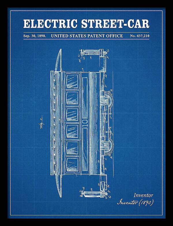 Electric Street Car Blueprint Patent Us437210
