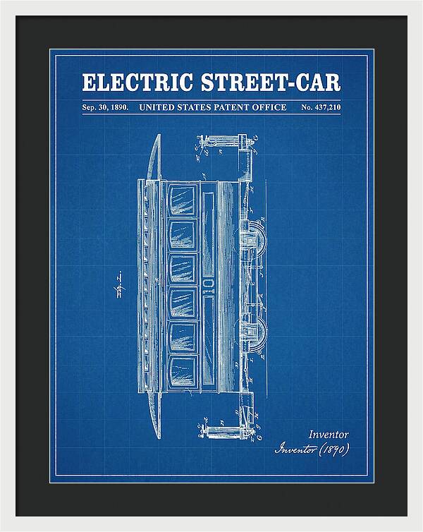 Electric Street Car Blueprint Patent Us437210