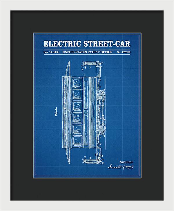 Electric Street Car Blueprint Patent Us437210
