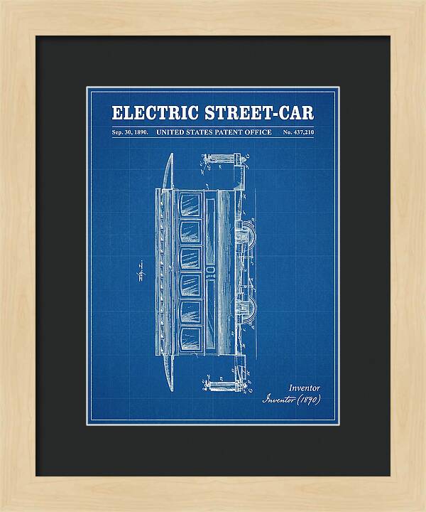 Electric Street Car Blueprint Patent Us437210