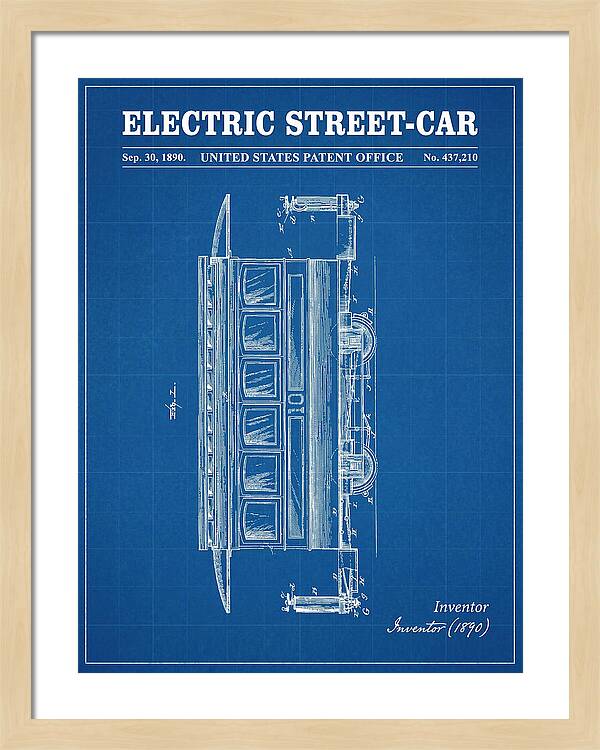 Electric Street Car Blueprint Patent Us437210