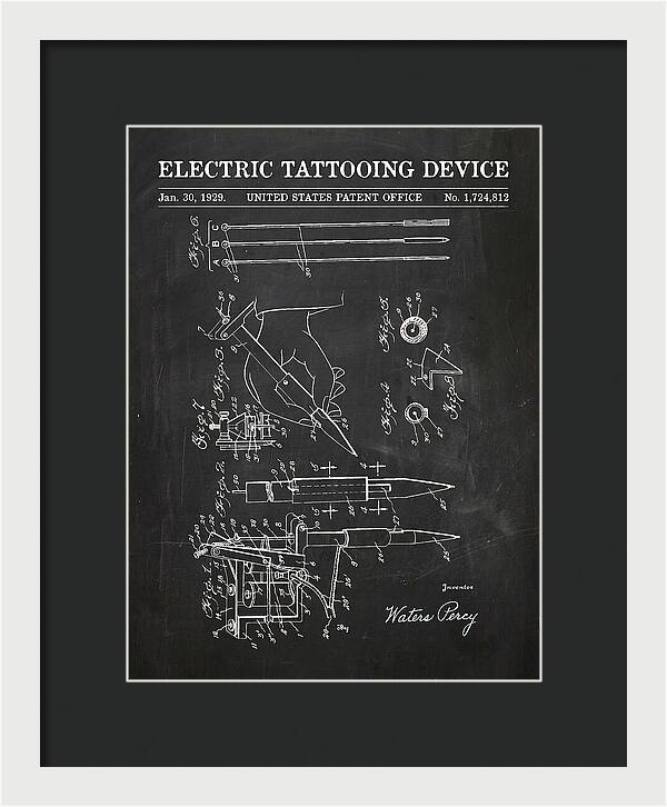 Electric Tattoo Machine Chalkboard Patent Us1724812a