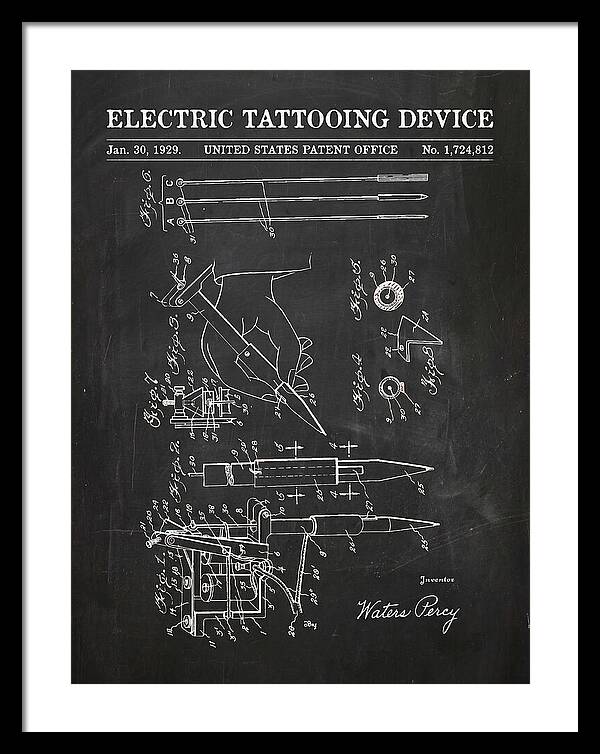 Electric Tattoo Machine Chalkboard Patent Us1724812a