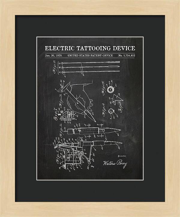 Electric Tattoo Machine Chalkboard Patent Us1724812a