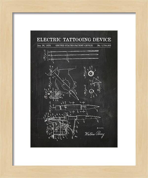 Electric Tattoo Machine Chalkboard Patent Us1724812a