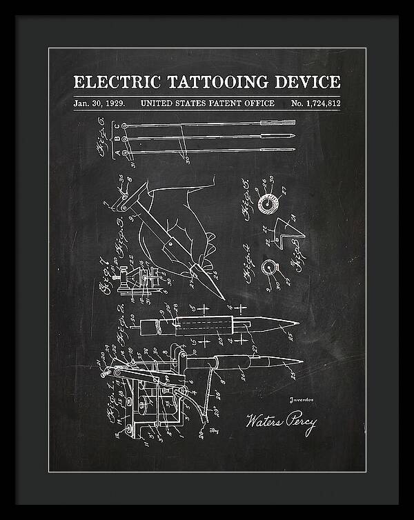 Electric Tattoo Machine Chalkboard Patent Us1724812a