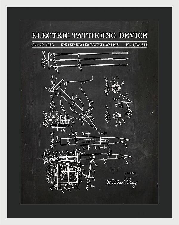 Electric Tattoo Machine Chalkboard Patent Us1724812a