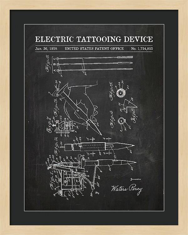 Electric Tattoo Machine Chalkboard Patent Us1724812a
