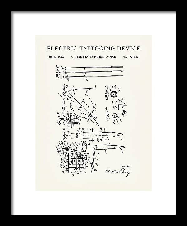 Electric Tattoo Machine Minimalist Patent Us1724812a