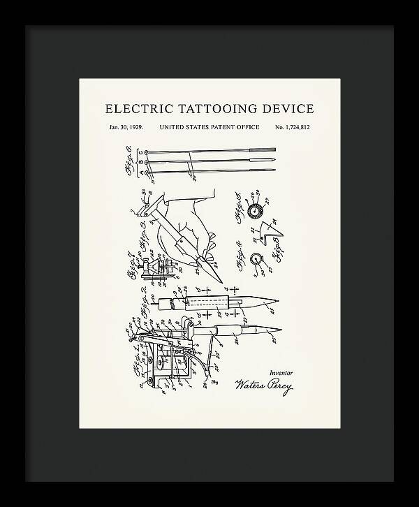 Electric Tattoo Machine Minimalist Patent Us1724812a