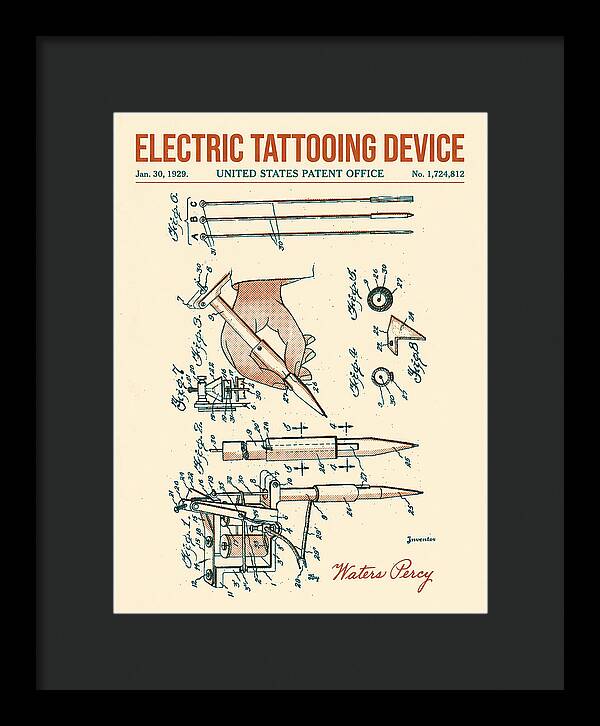 Electric Tattoo Machine Retro Patent Us1724812a