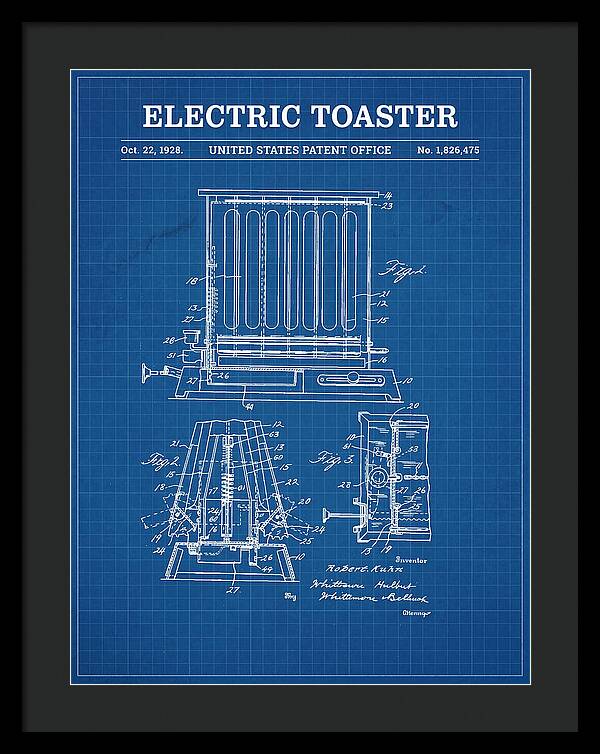Electric Toaster Blueprint Patent Us1826475a