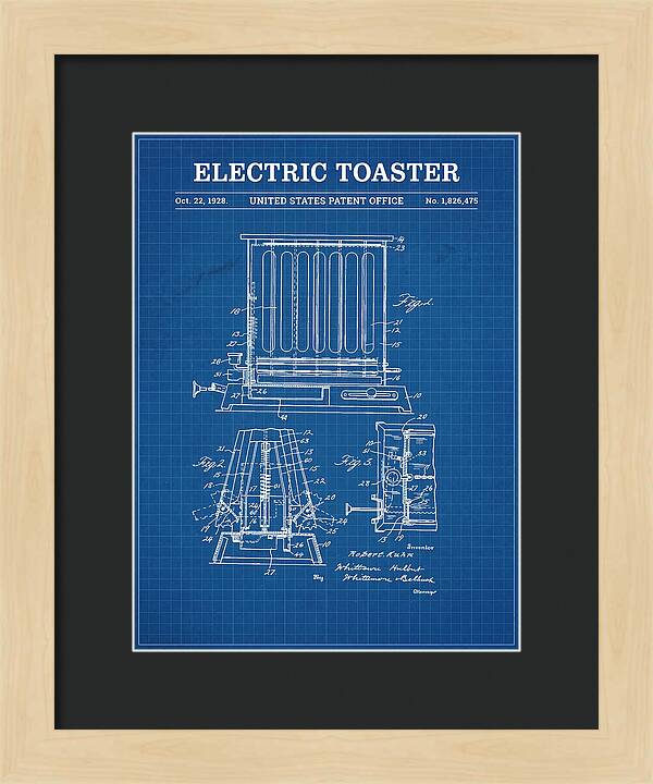 Electric Toaster Blueprint Patent Us1826475a