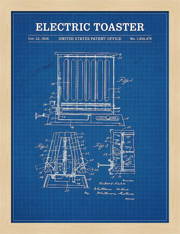 Electric Toaster Blueprint Patent Us1826475a