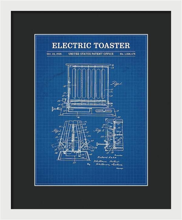 Electric Toaster Blueprint Patent Us1826475a