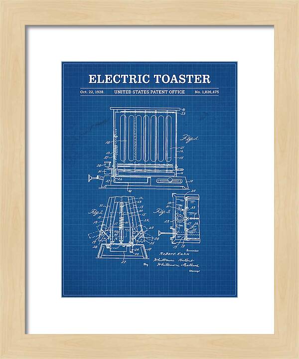 Electric Toaster Blueprint Patent Us1826475a