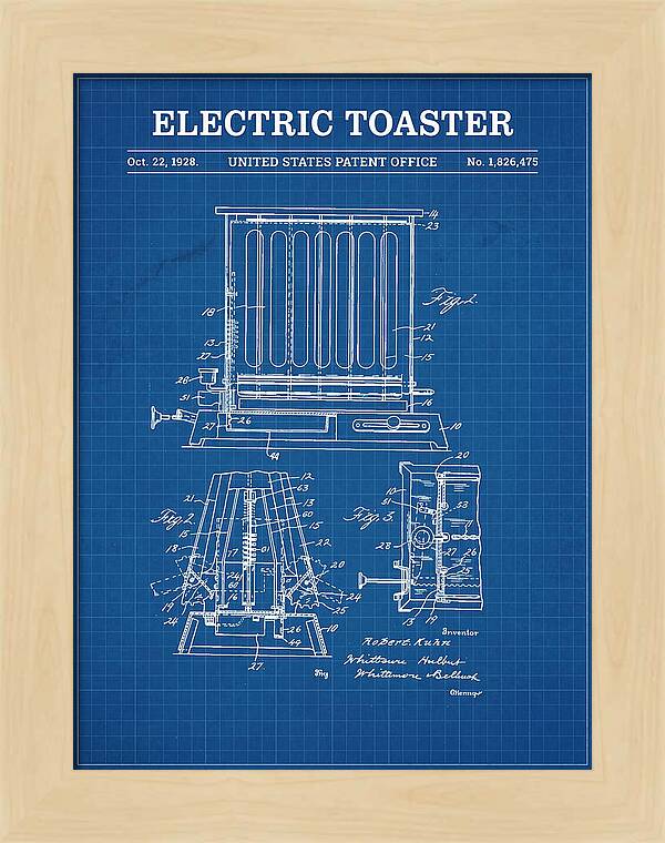 Electric Toaster Blueprint Patent Us1826475a