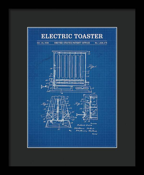 Electric Toaster Blueprint Patent Us1826475a