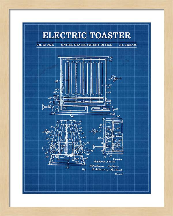Electric Toaster Blueprint Patent Us1826475a