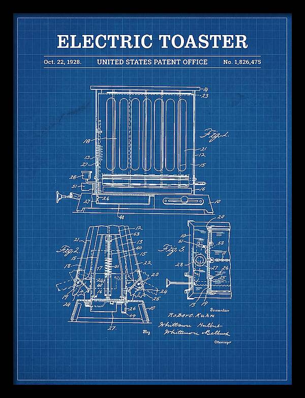 Electric Toaster Blueprint Patent Us1826475a