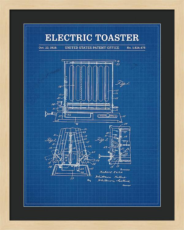 Electric Toaster Blueprint Patent Us1826475a
