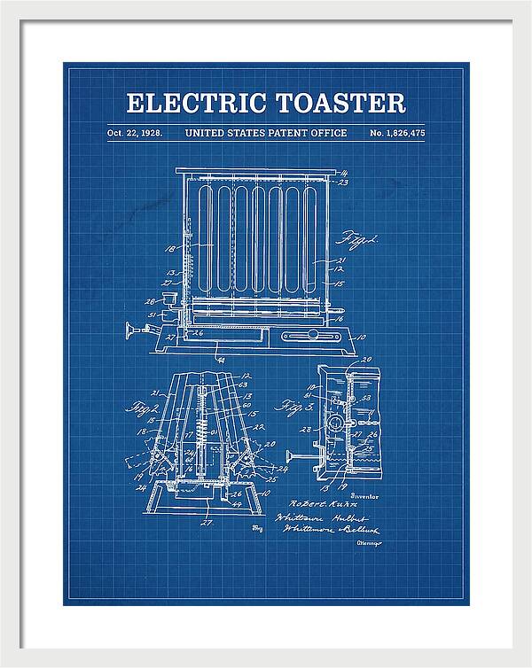 Electric Toaster Blueprint Patent Us1826475a