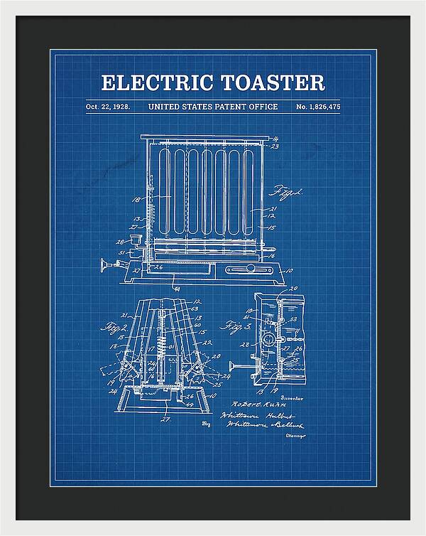 Electric Toaster Blueprint Patent Us1826475a
