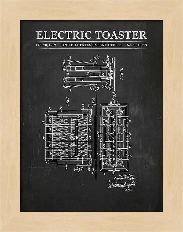 Electric Toaster Chalkboard Patent Us1331829a