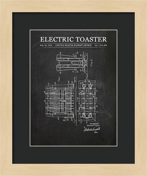 Electric Toaster Chalkboard Patent Us1331829a