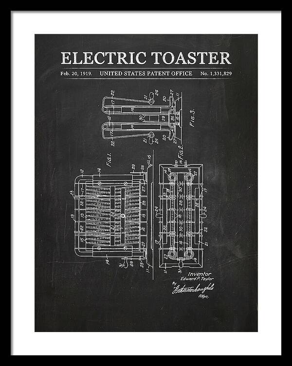 Electric Toaster Chalkboard Patent Us1331829a