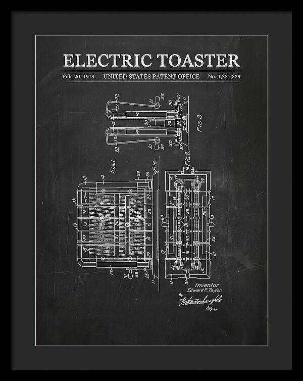 Electric Toaster Chalkboard Patent Us1331829a