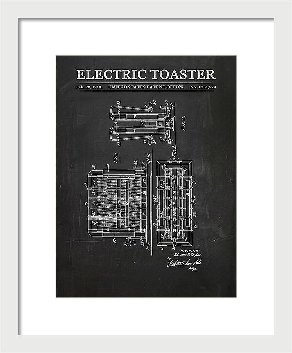Electric Toaster Chalkboard Patent Us1331829a