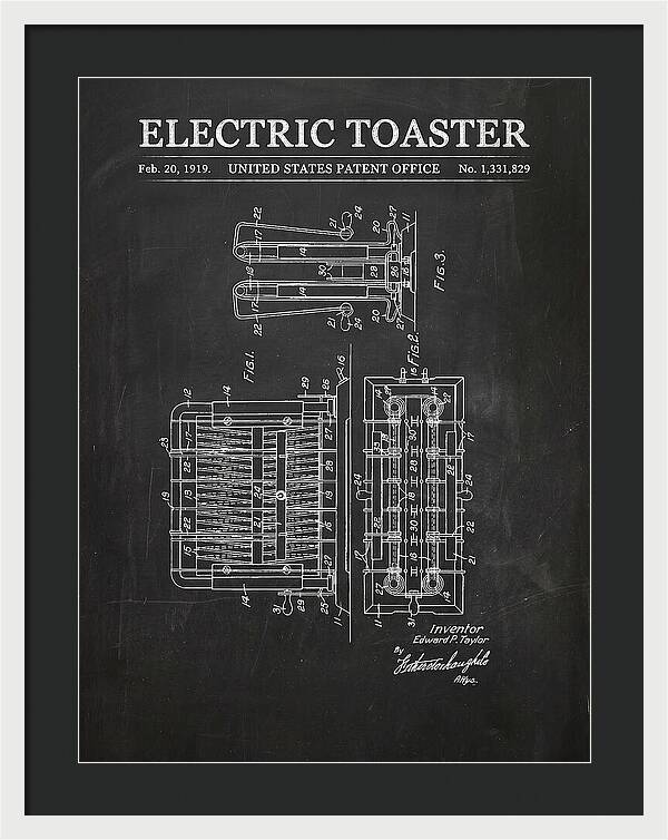 Electric Toaster Chalkboard Patent Us1331829a