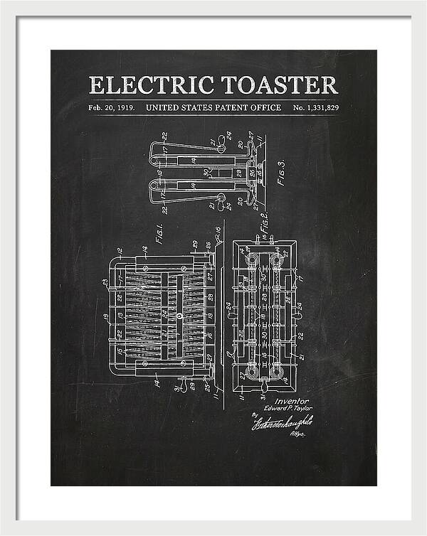 Electric Toaster Chalkboard Patent Us1331829a