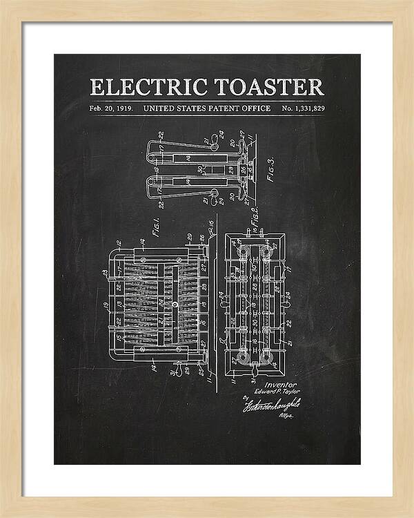 Electric Toaster Chalkboard Patent Us1331829a
