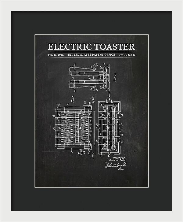 Electric Toaster Chalkboard Patent Us1331829a