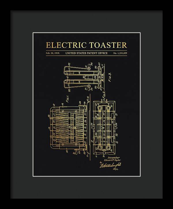 Electric Toaster Gold Patent Us1331829a