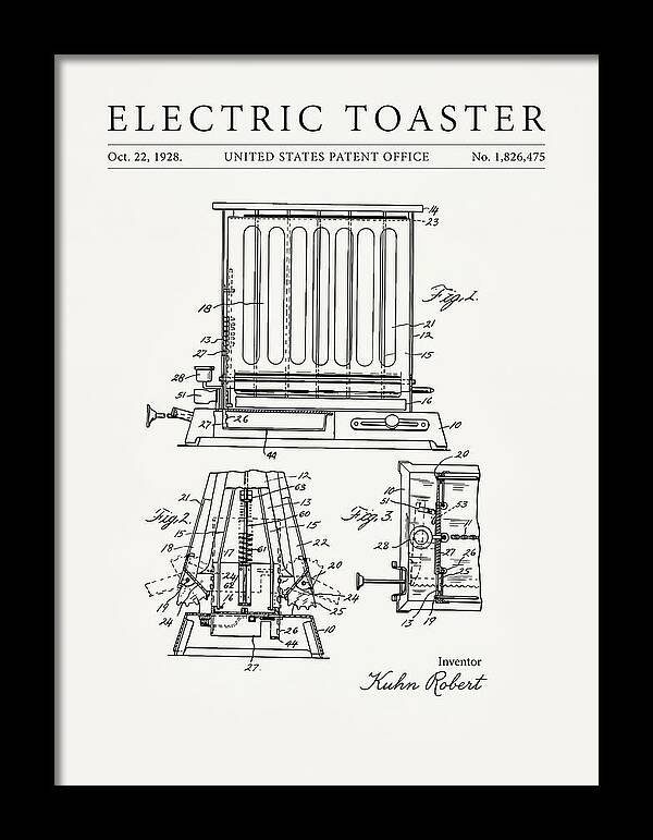Electric Toaster Minimalist Patent Us1826475a