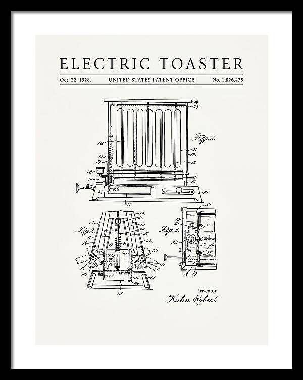 Electric Toaster Minimalist Patent Us1826475a