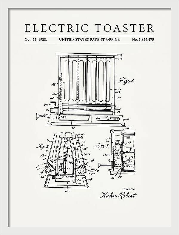 Electric Toaster Minimalist Patent Us1826475a