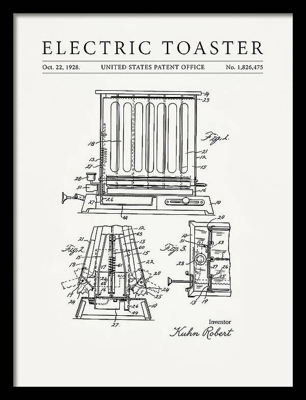 Electric Toaster Minimalist Patent Us1826475a