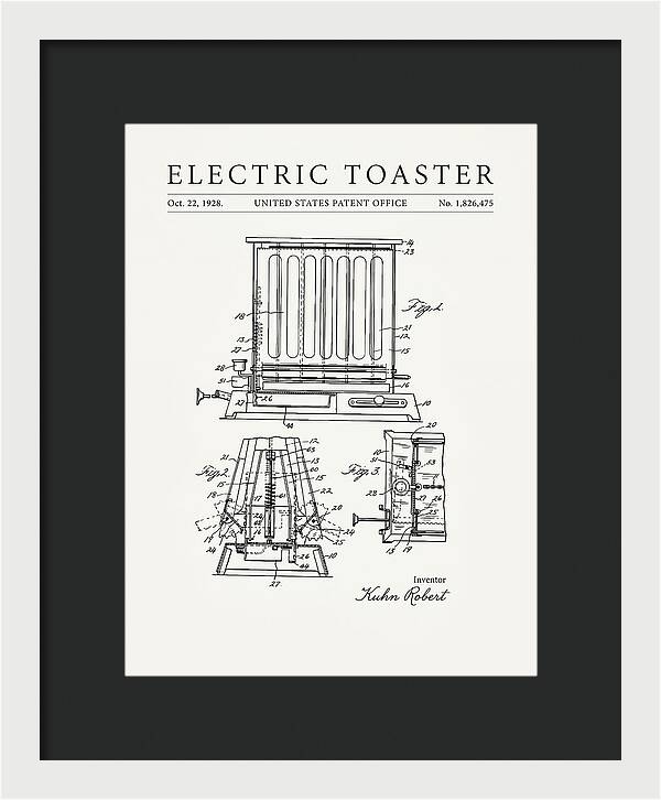 Electric Toaster Minimalist Patent Us1826475a