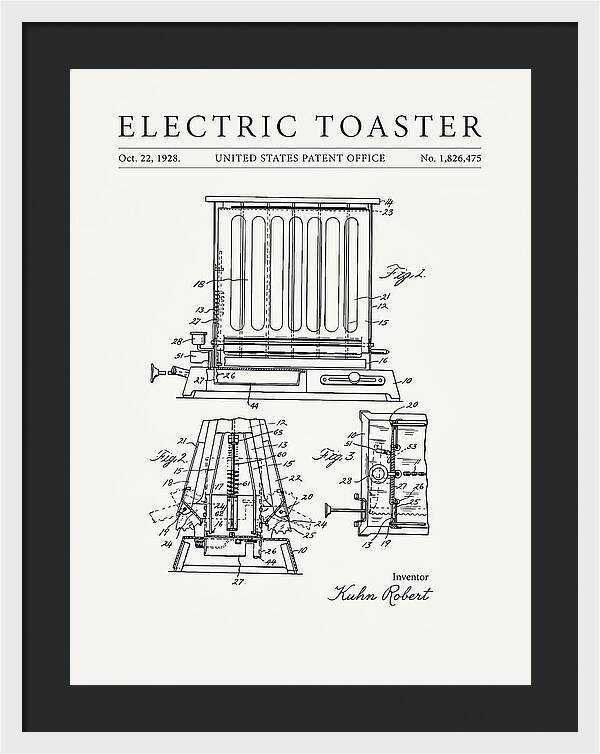 Electric Toaster Minimalist Patent Us1826475a