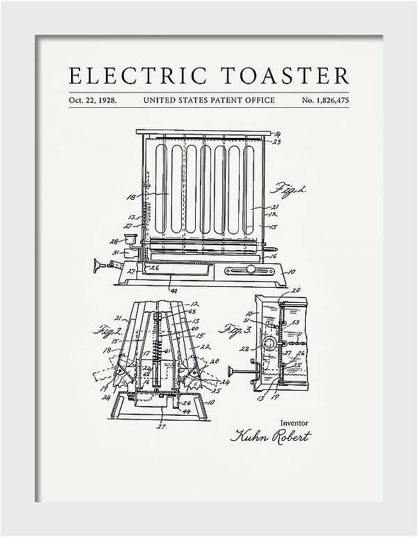 Electric Toaster Minimalist Patent Us1826475a