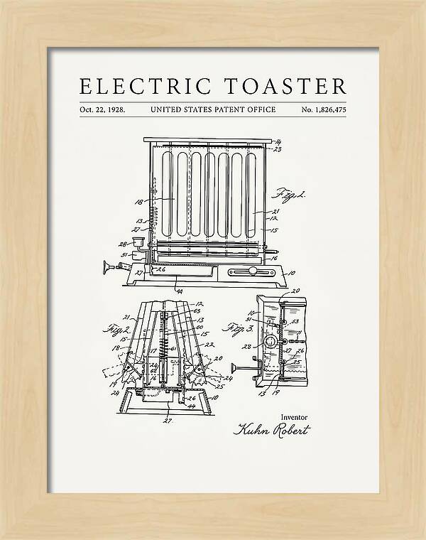 Electric Toaster Minimalist Patent Us1826475a