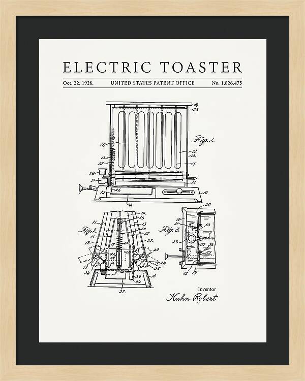 Electric Toaster Minimalist Patent Us1826475a