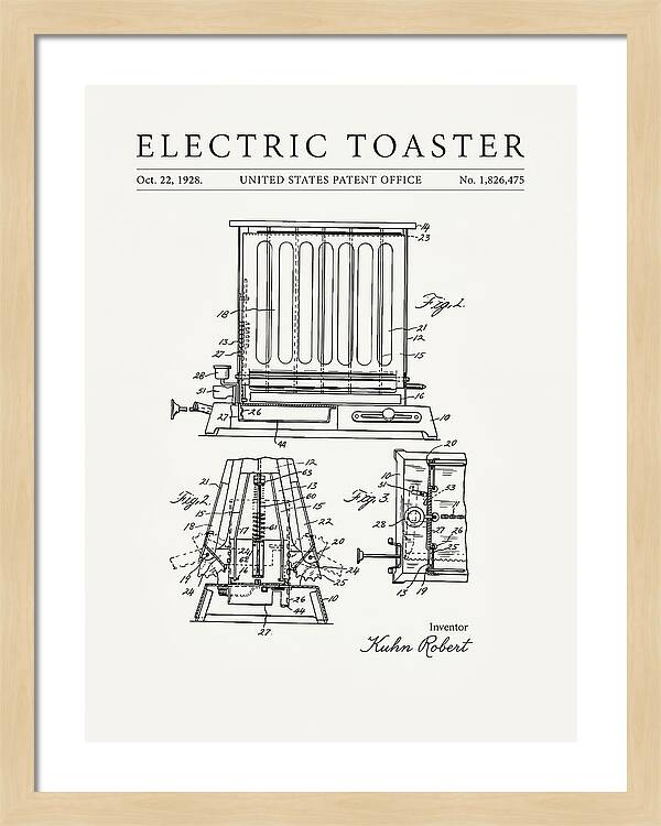 Electric Toaster Minimalist Patent Us1826475a